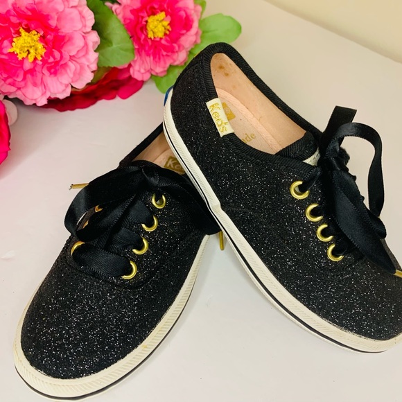 Keds Kate Spade New York Baby Girl  Champion Black Glitter Sneakers New 7M/23 EU - Picture 4 of 8